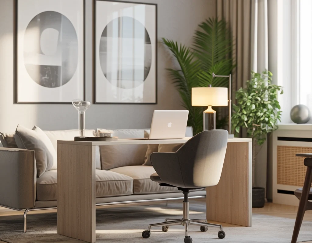 Create a Home Office Behind the Sofa