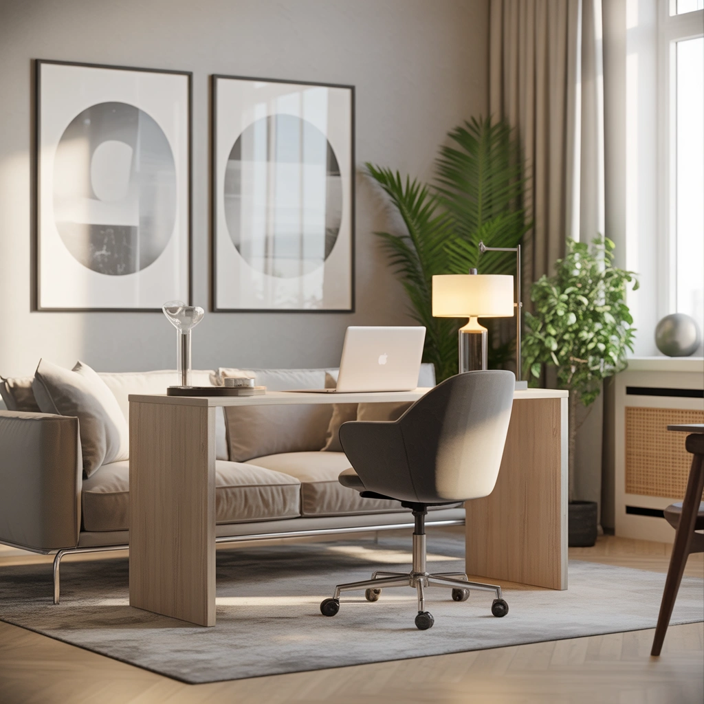 Create a Home Office Behind the Sofa