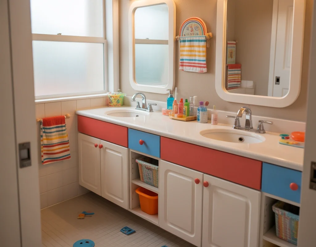 Create a Kid Friendly Jack and Jill Bathroom