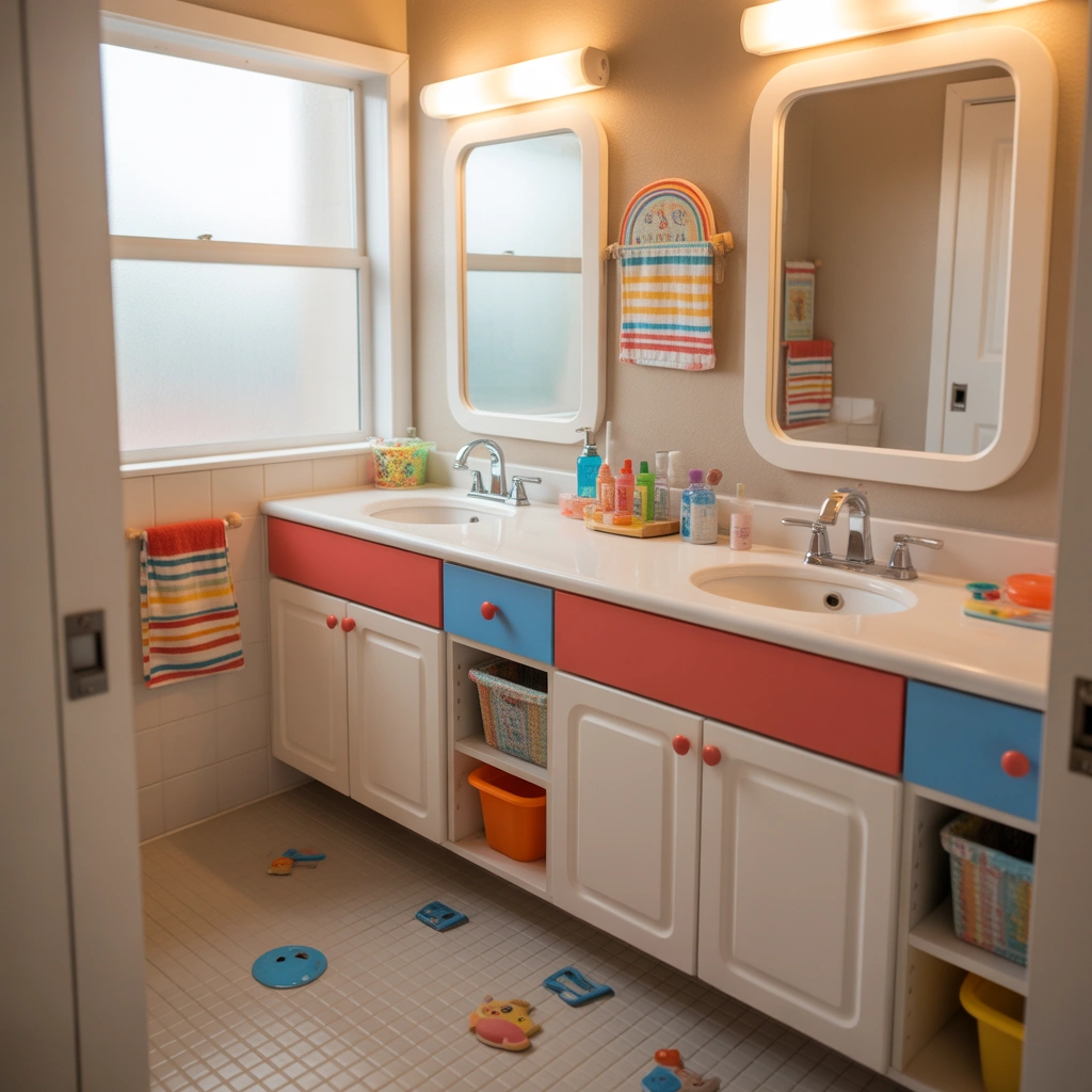Create a Kid Friendly Jack and Jill Bathroom