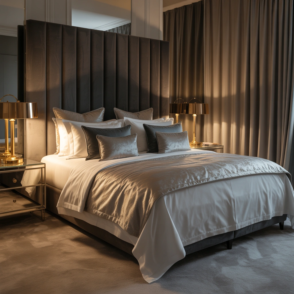 Create a Luxury Grey Bedroom With Velvet