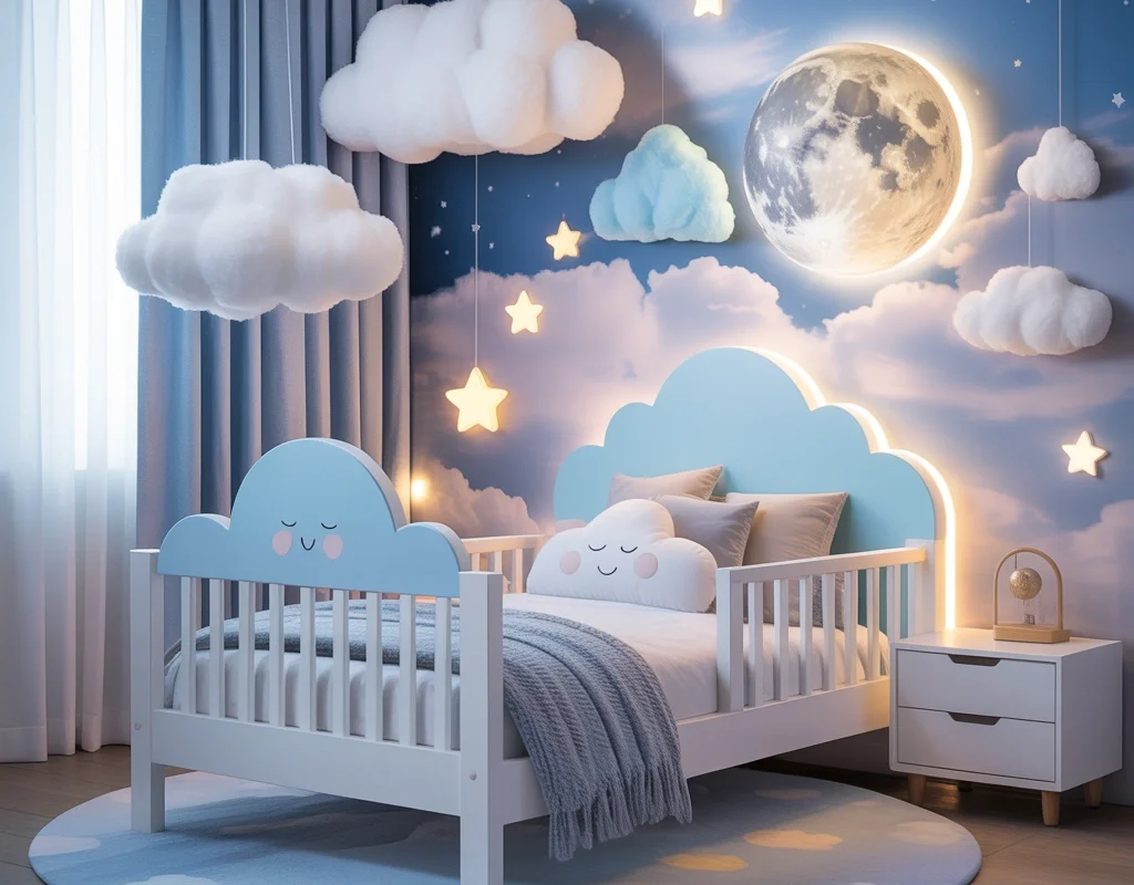 Create a Magical Cloud and Sky Themed Toddler Bedroom