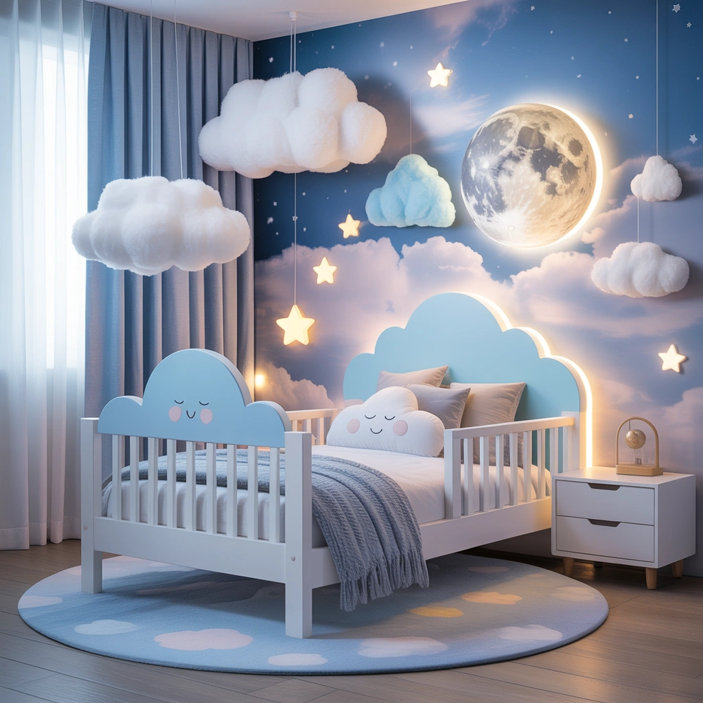 Create a Magical Cloud and Sky Themed Toddler Bedroom