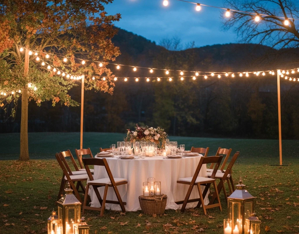 Create a Magical Fall Wedding Lighting Design