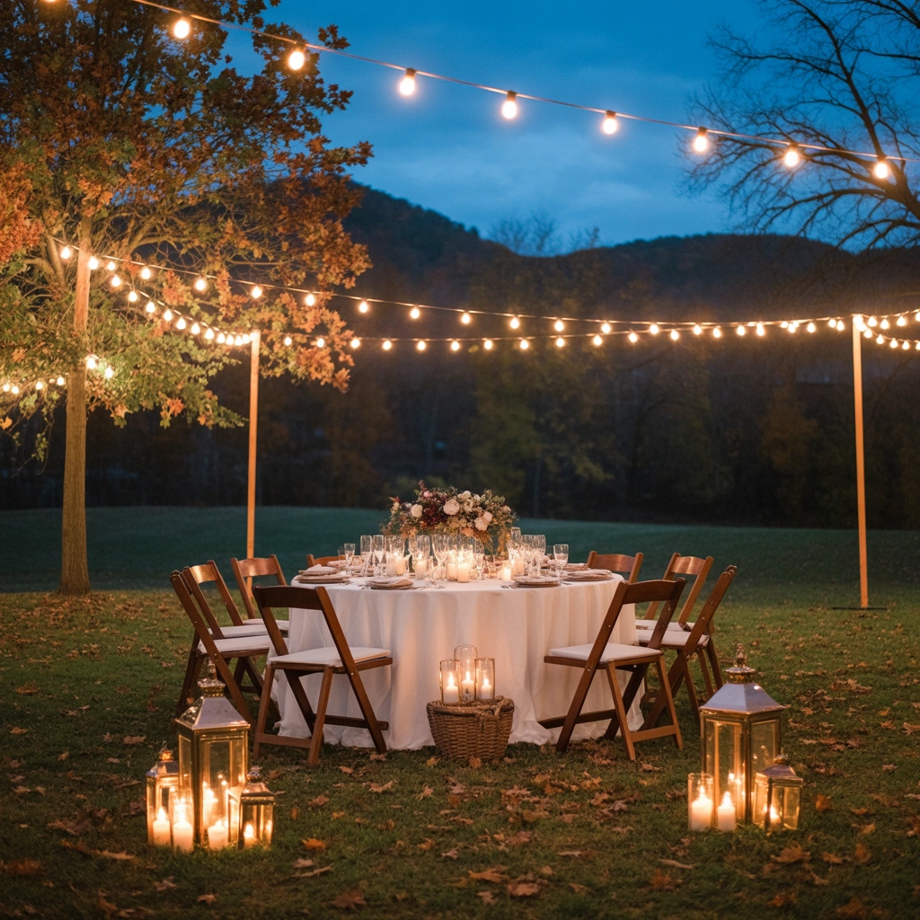 Create a Magical Fall Wedding Lighting Design