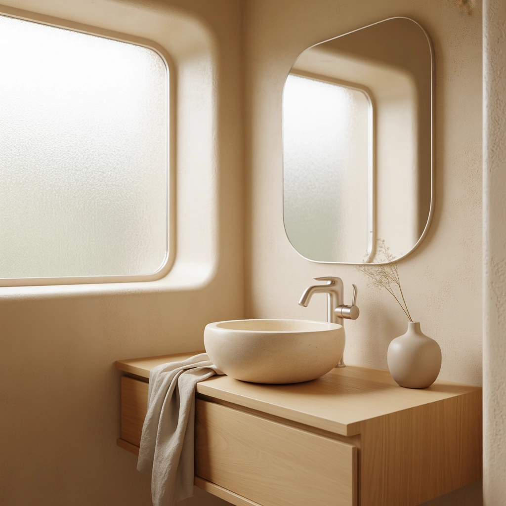 Create a Minimalist Neutral Powder Room