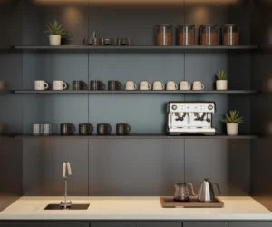 Create a Modern Coffee Bar with Floating Shelves