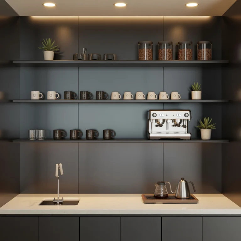 Create a Modern Coffee Bar with Floating Shelves