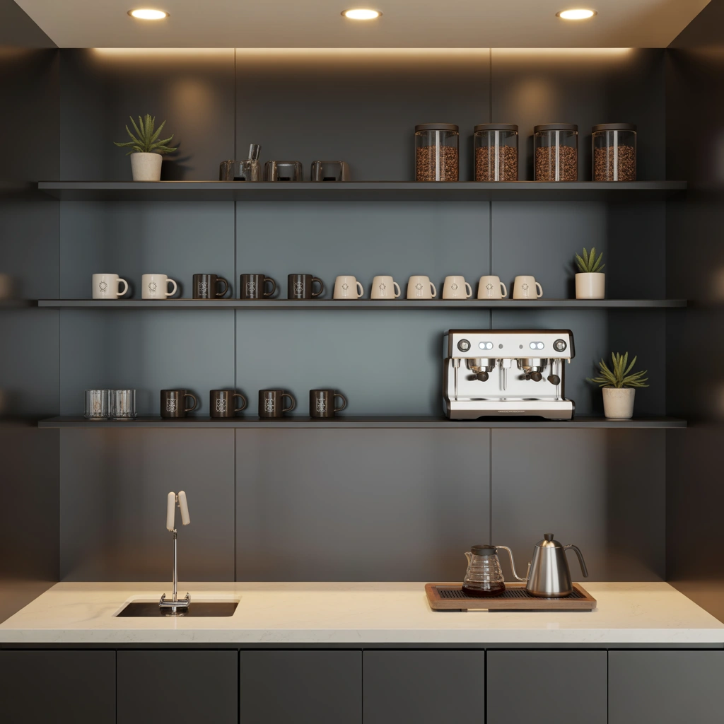 Create a Modern Coffee Bar with Floating Shelves