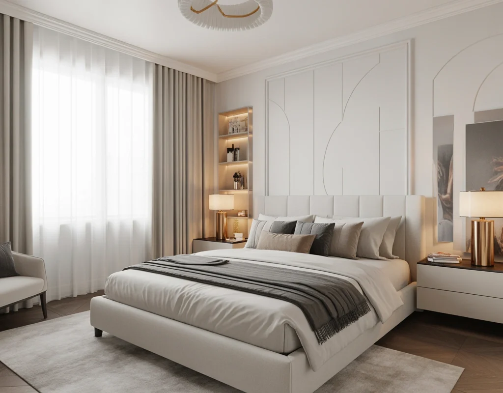 Create a Modern Luxury White Bedroom With Statement Features