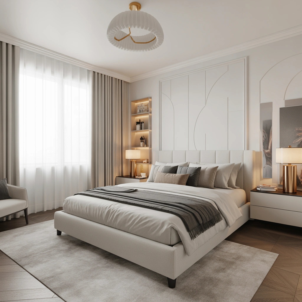 Create a Modern Luxury White Bedroom With Statement Features