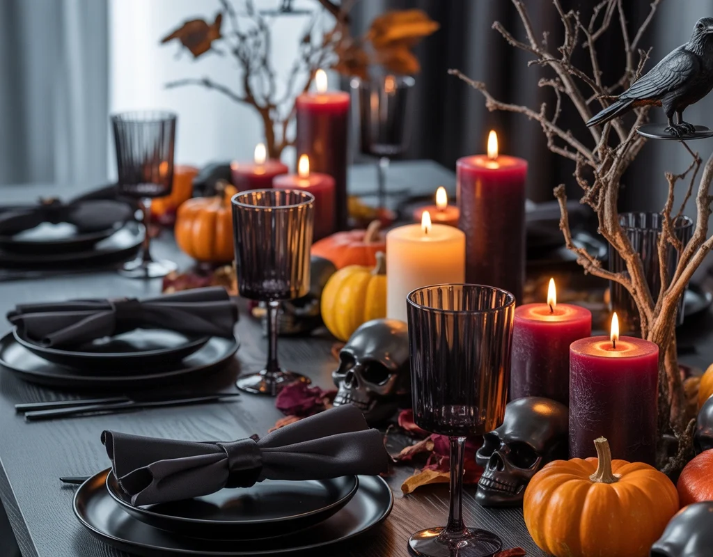 Create a Moody Halloween Table With Black Tableware