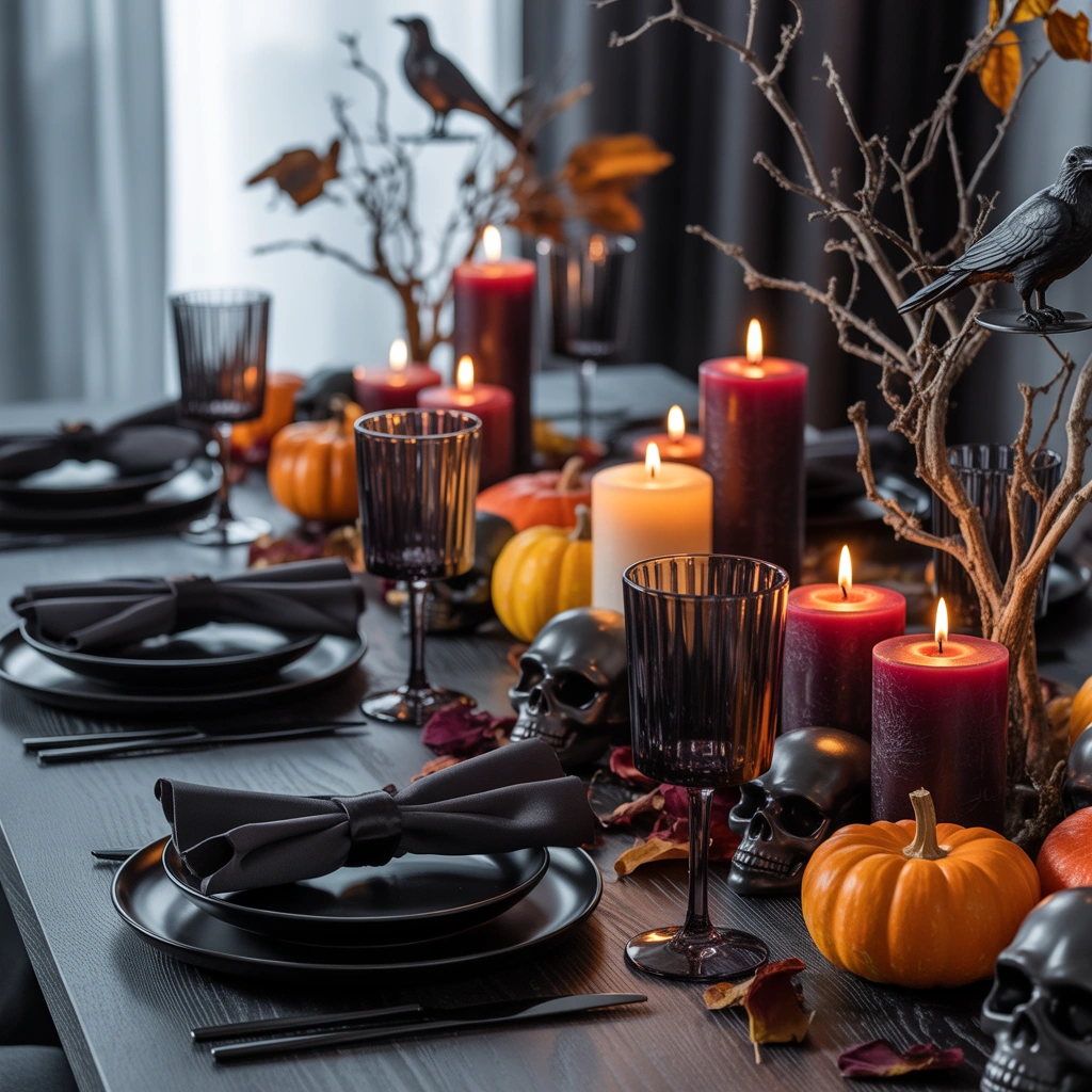 Create a Moody Halloween Table With Black Tableware