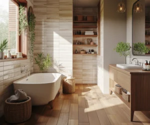 Create a Natural Look With Wood Look Bathroom Tiles