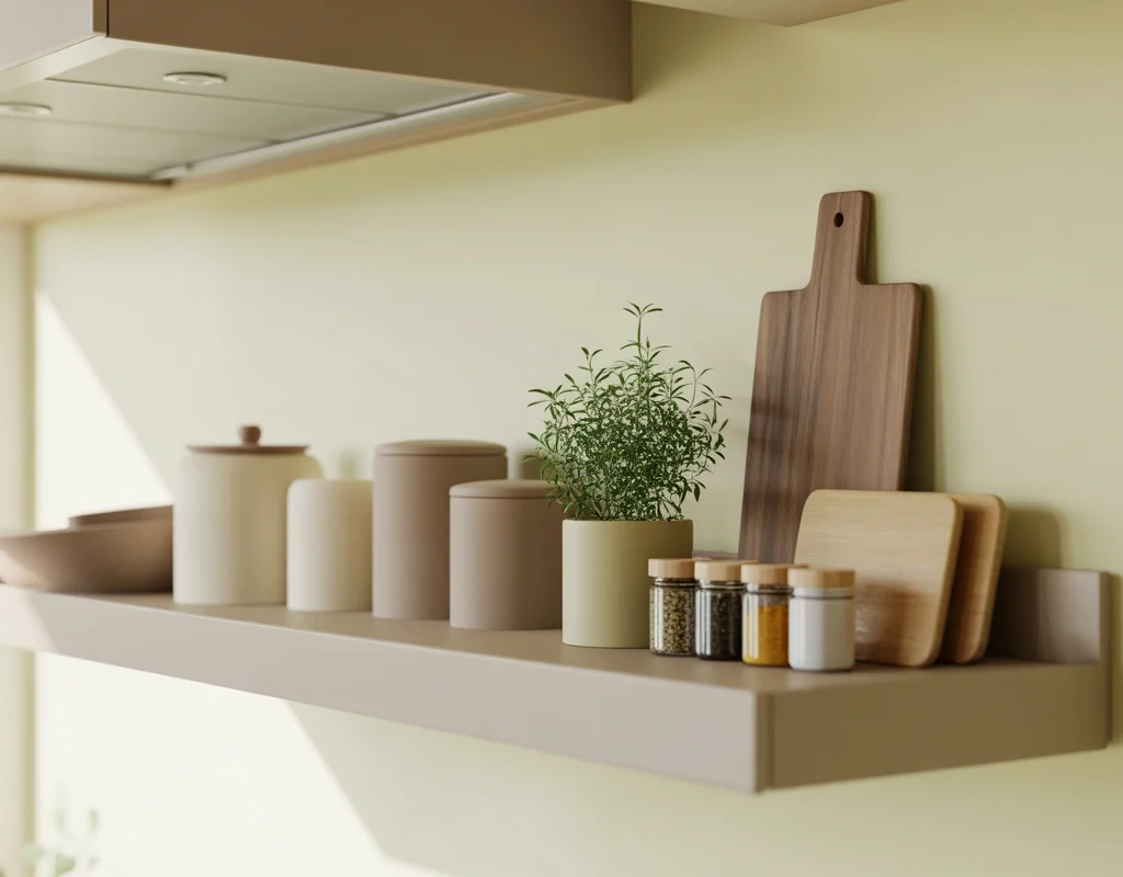 Create a Neutral Minimalist Shelf Arrangement
