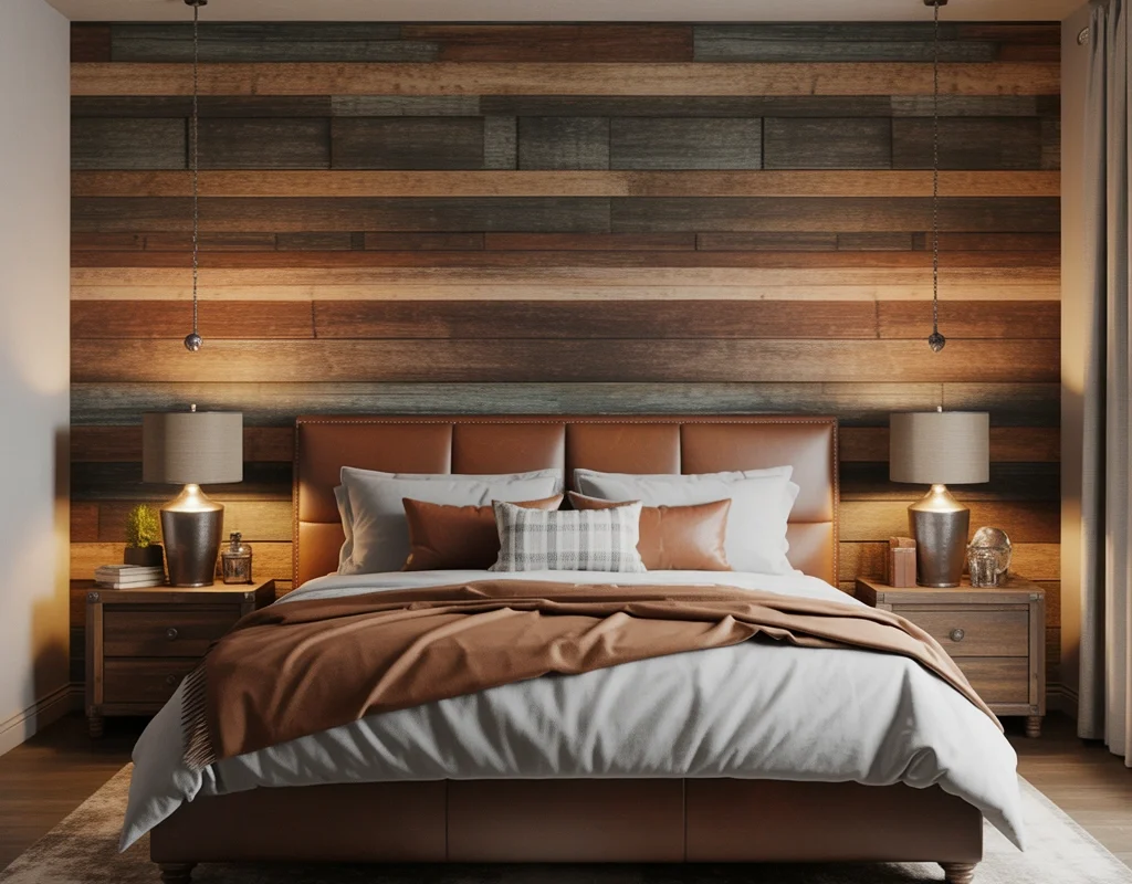 Create a Rustic Wooden Accent Wall for a Classic Western Bedroom Look