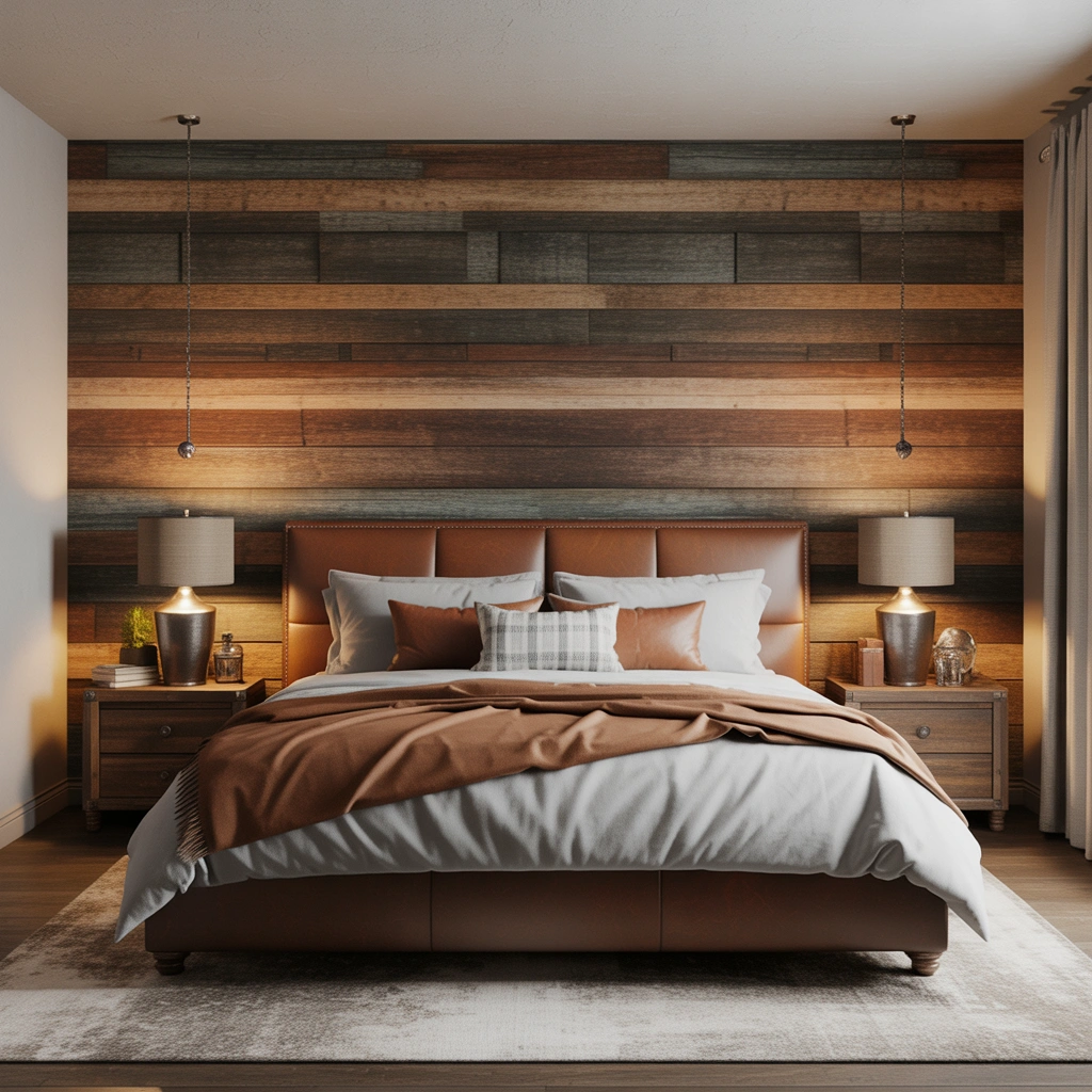 Create a Rustic Wooden Accent Wall for a Classic Western Bedroom Look