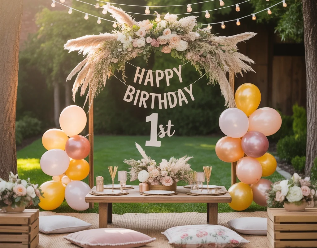 Create a Simple Outdoor First Birthday Setup at Home