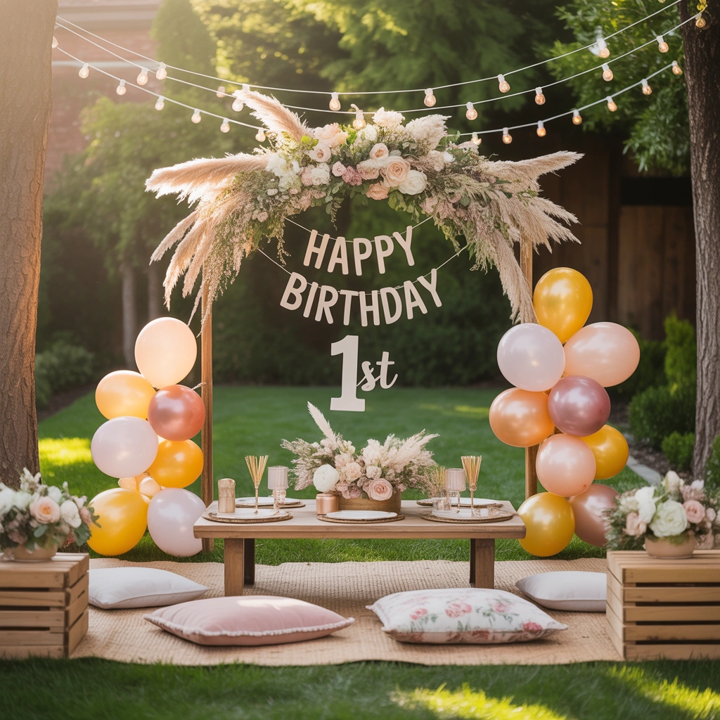 Create a Simple Outdoor First Birthday Setup at Home