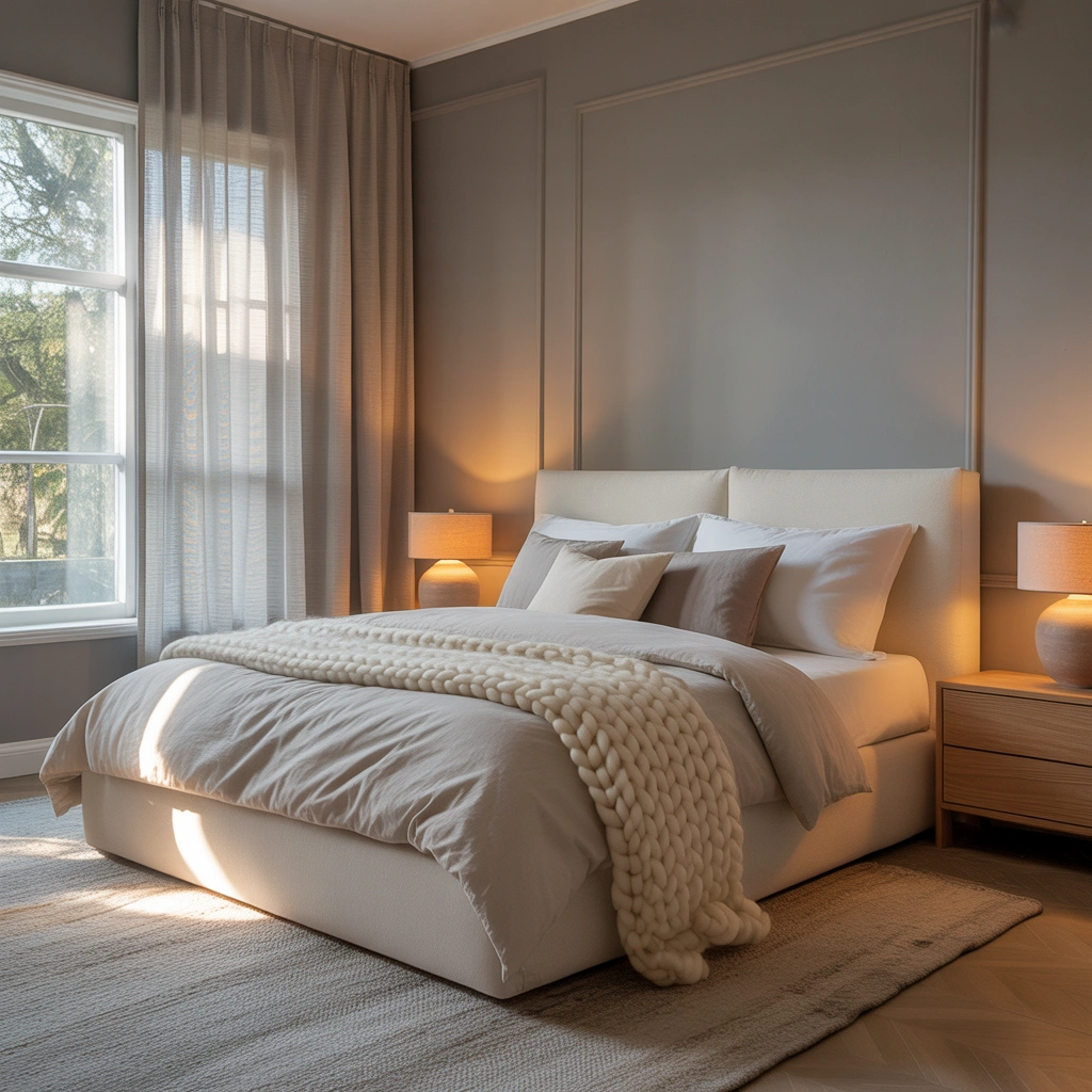 Create a Soft Light Grey Bedroom for a Calm Atmosphere