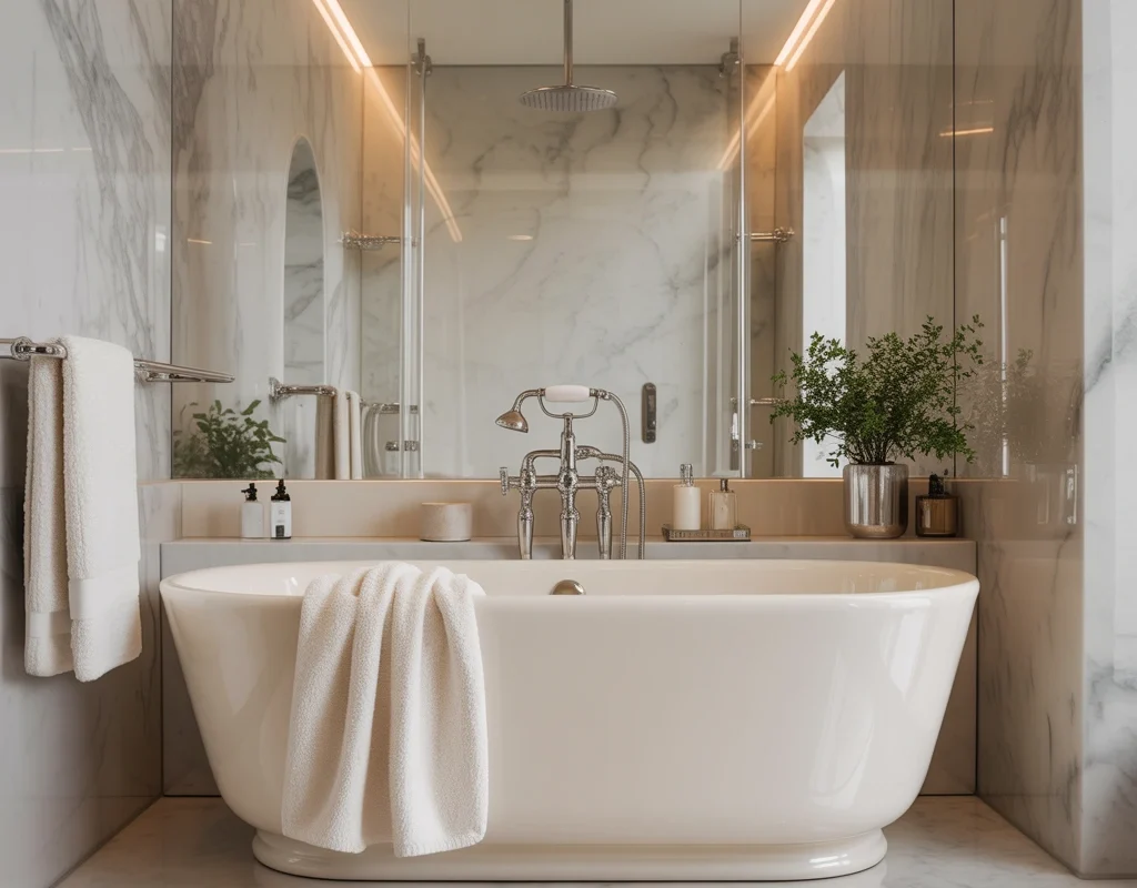 Create a Spa Like Bathroom With Chrome Fixtures