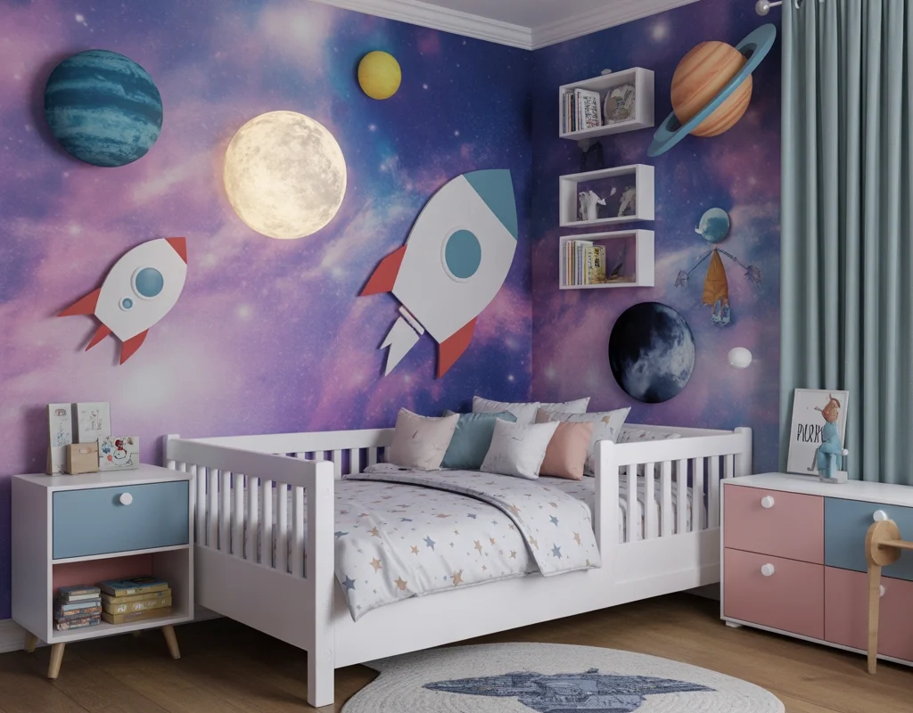 Create a Space Themed Bedroom for Your Little Explorer