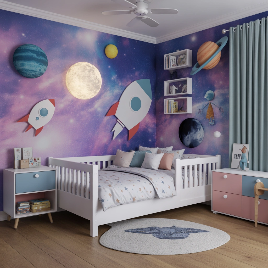 Create a Space Themed Bedroom for Your Little Explorer