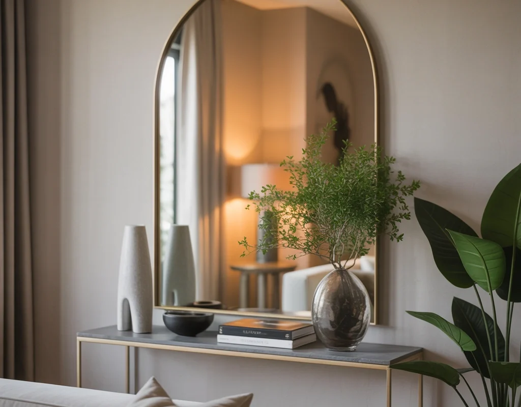 Create a Statement Wall With One Oversized Mirror
