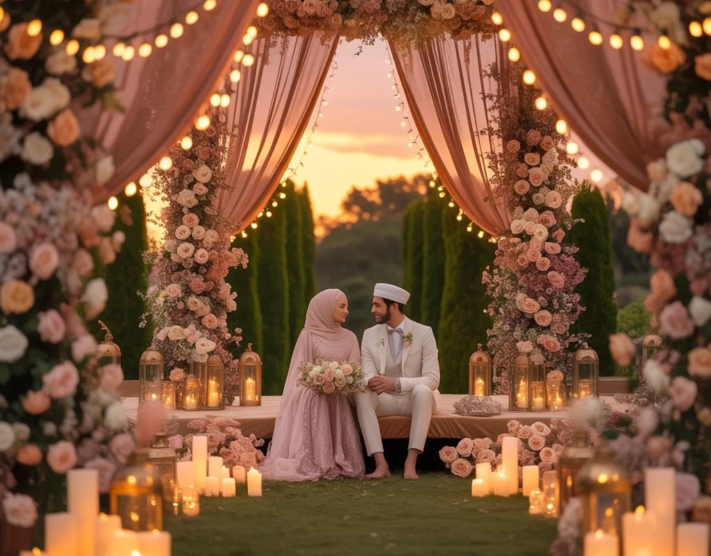 Create a Sunset Nikkah With Warm Lighting