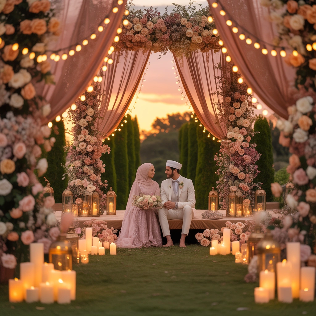 Create a Sunset Nikkah With Warm Lighting