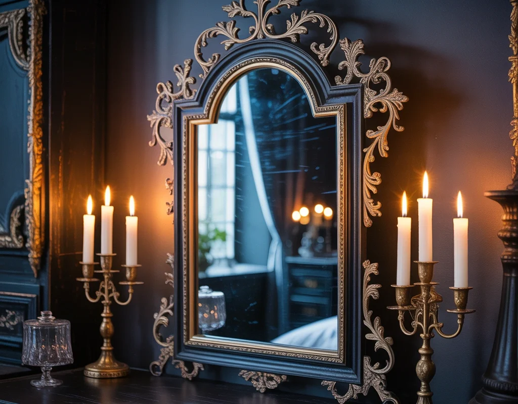 Create an Antique Black Gothic Mirror