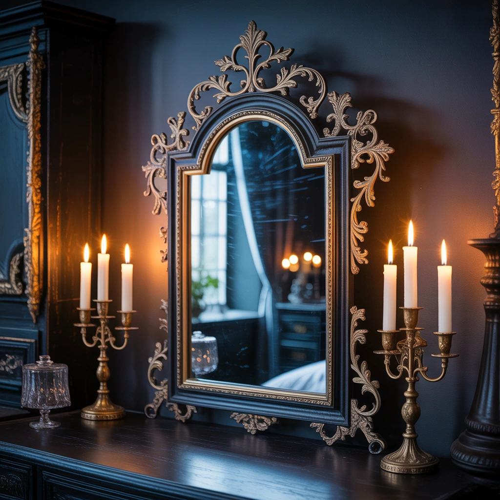 Create an Antique Black Gothic Mirror
