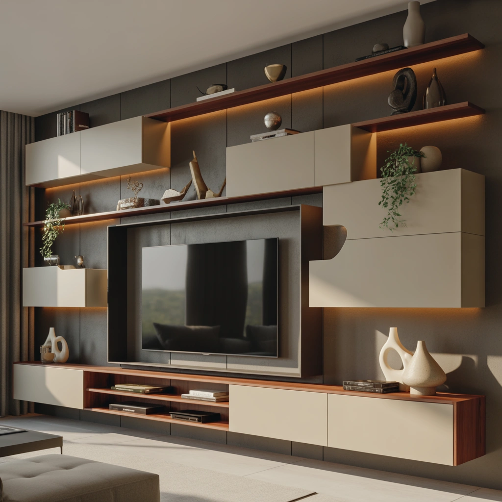 Create an Asymmetrical Modern TV Wall