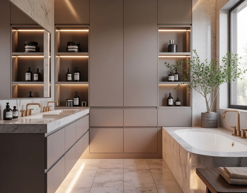 Custom Built In Bathroom Cabinets Designed Around Your Space