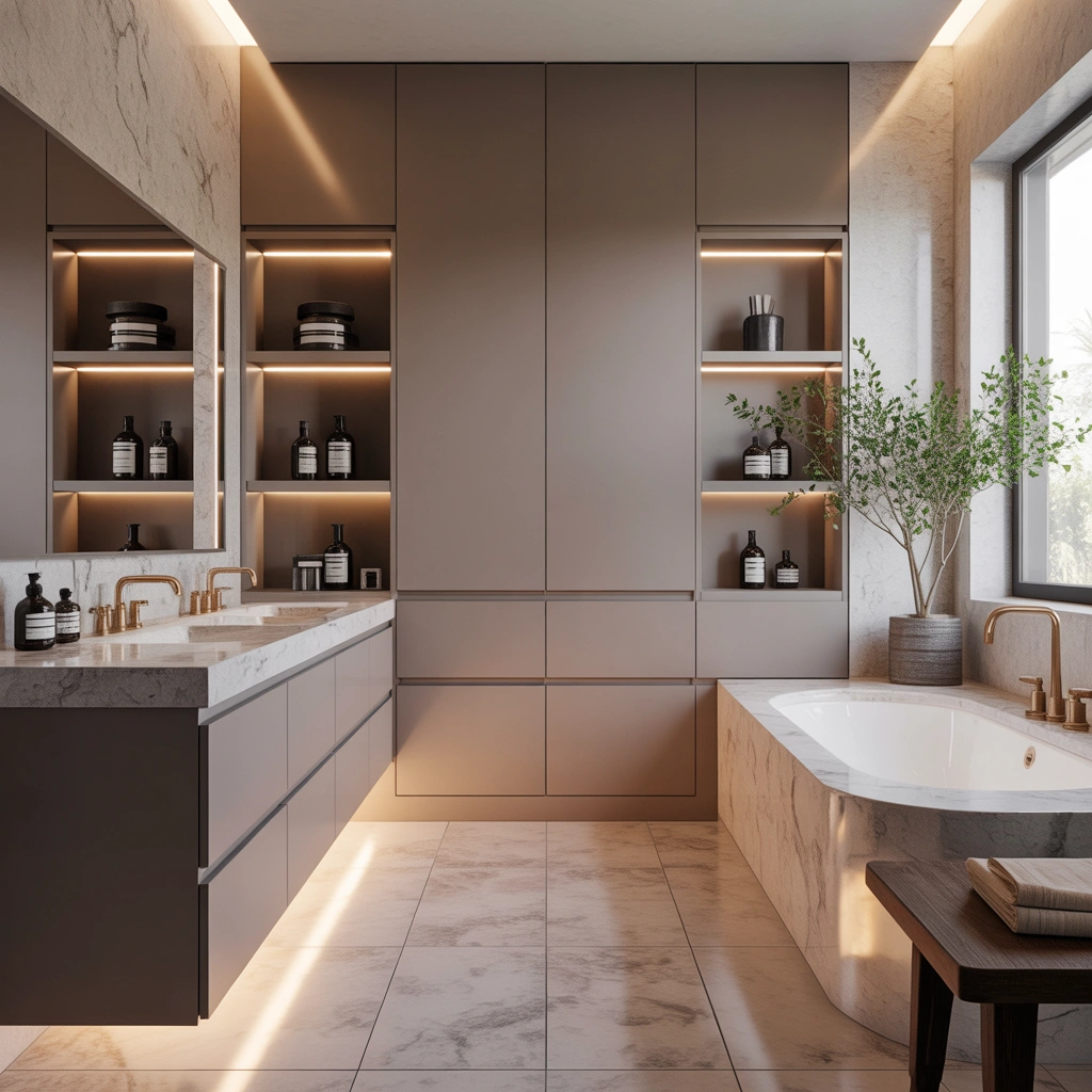 Custom Built In Bathroom Cabinets Designed Around Your Space