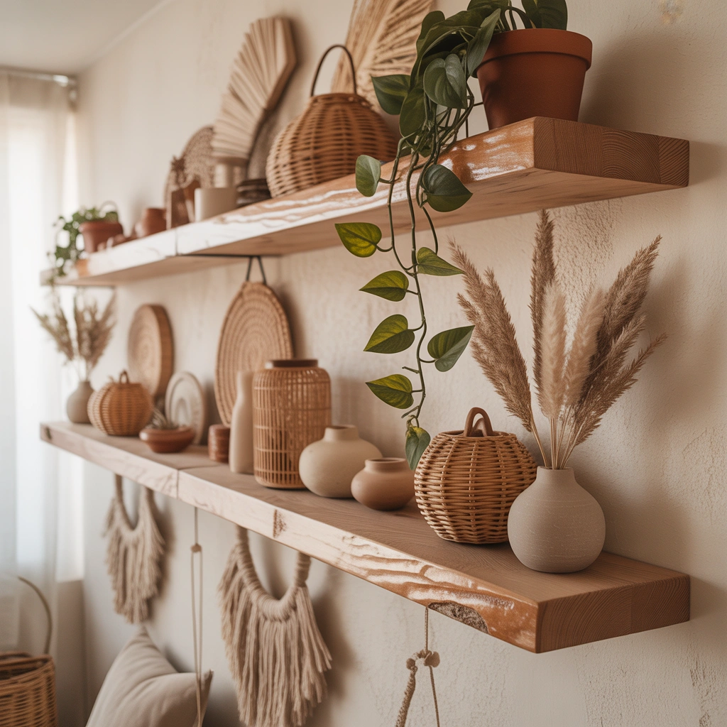 DIY Boho Floating Shelves