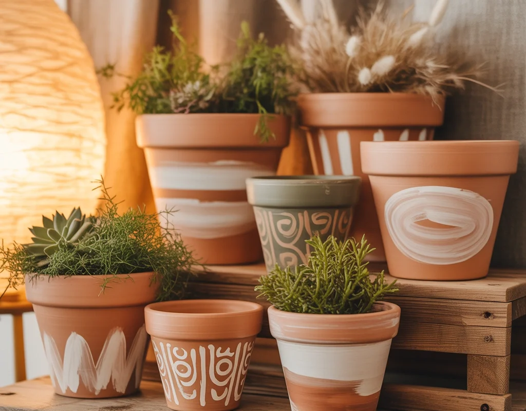 DIY Boho Painted Terracotta Pots