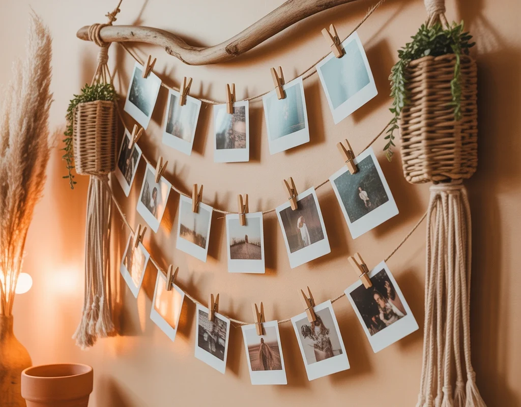 DIY Boho Photo Display