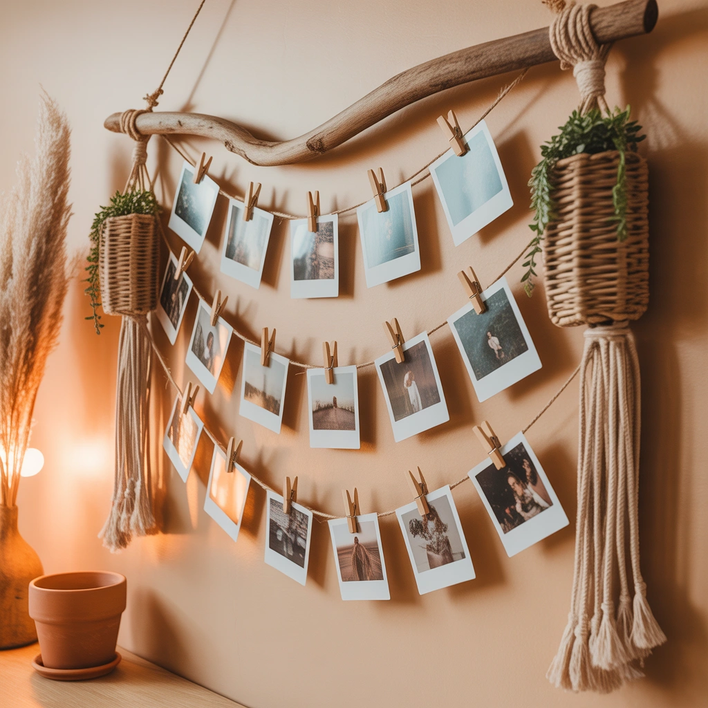 DIY Boho Photo Display