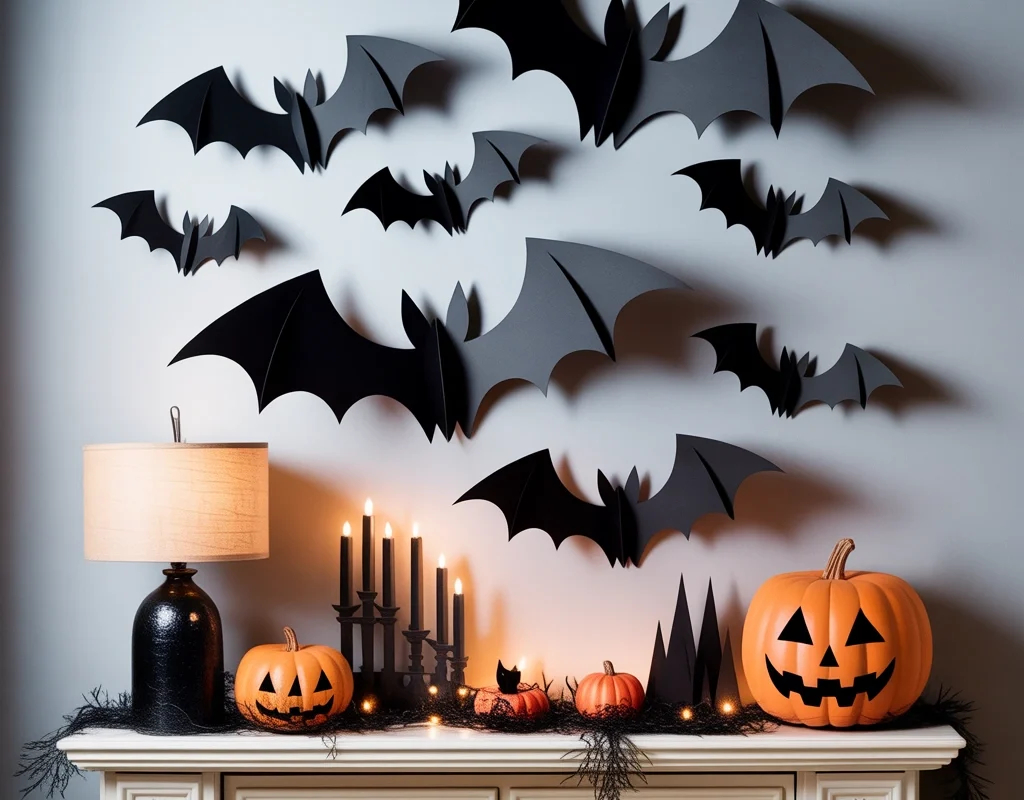DIY Cardboard Bat Wall Decoration