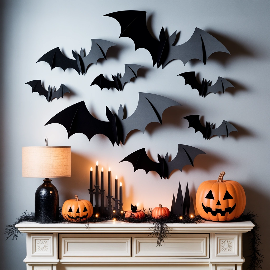 DIY Cardboard Bat Wall Decoration