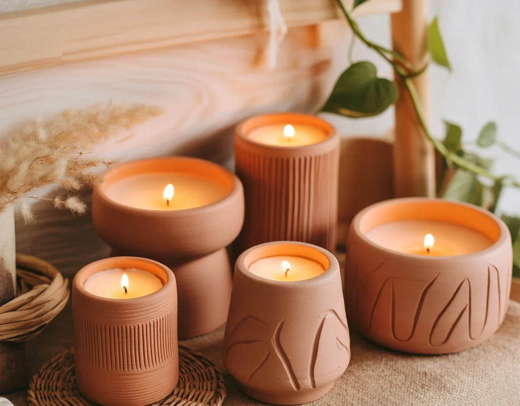 DIY Clay or Terracotta Candle Holders