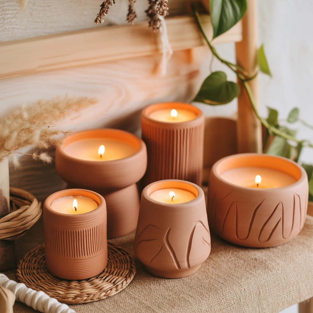 DIY Clay or Terracotta Candle Holders