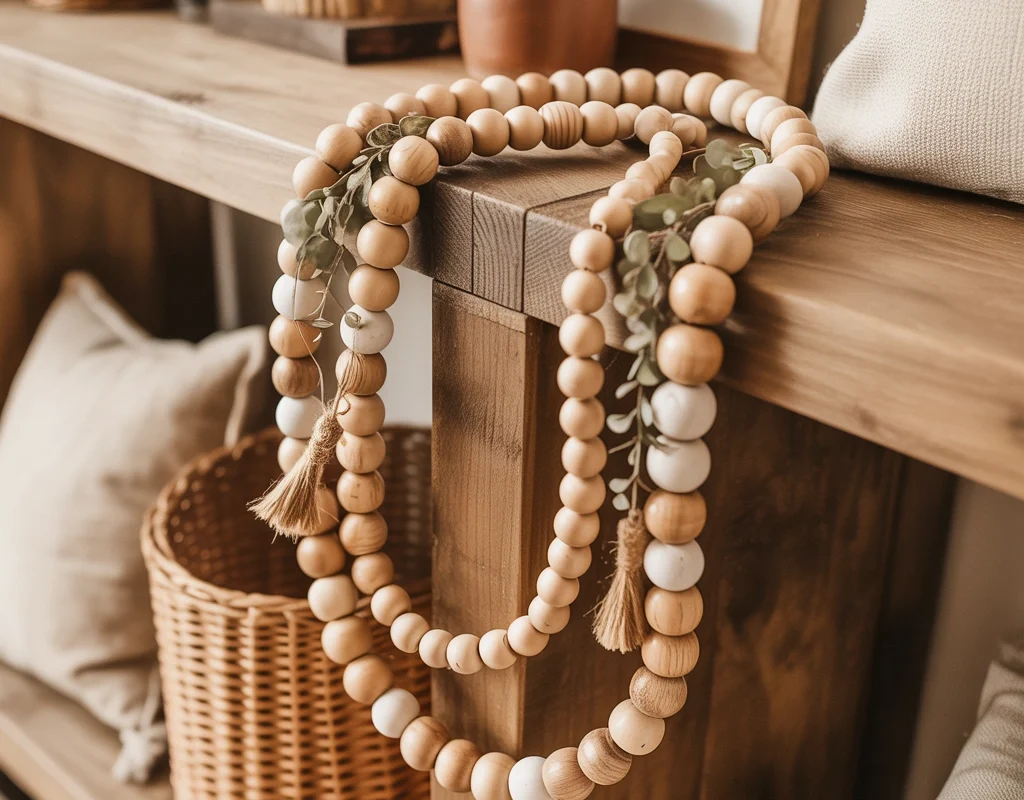 DIY Decorative Wooden Bead Garland