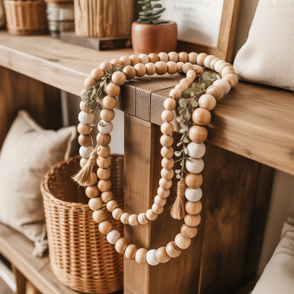 DIY Decorative Wooden Bead Garland