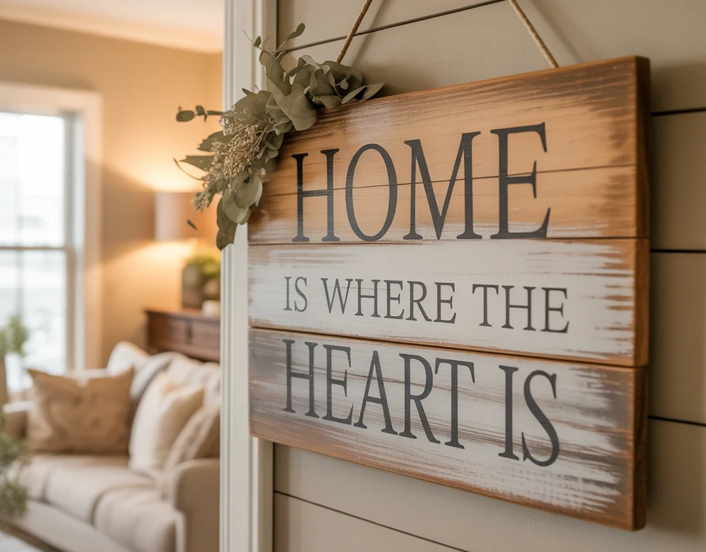 DIY Farmhouse Wooden Sign With Personalized Messages