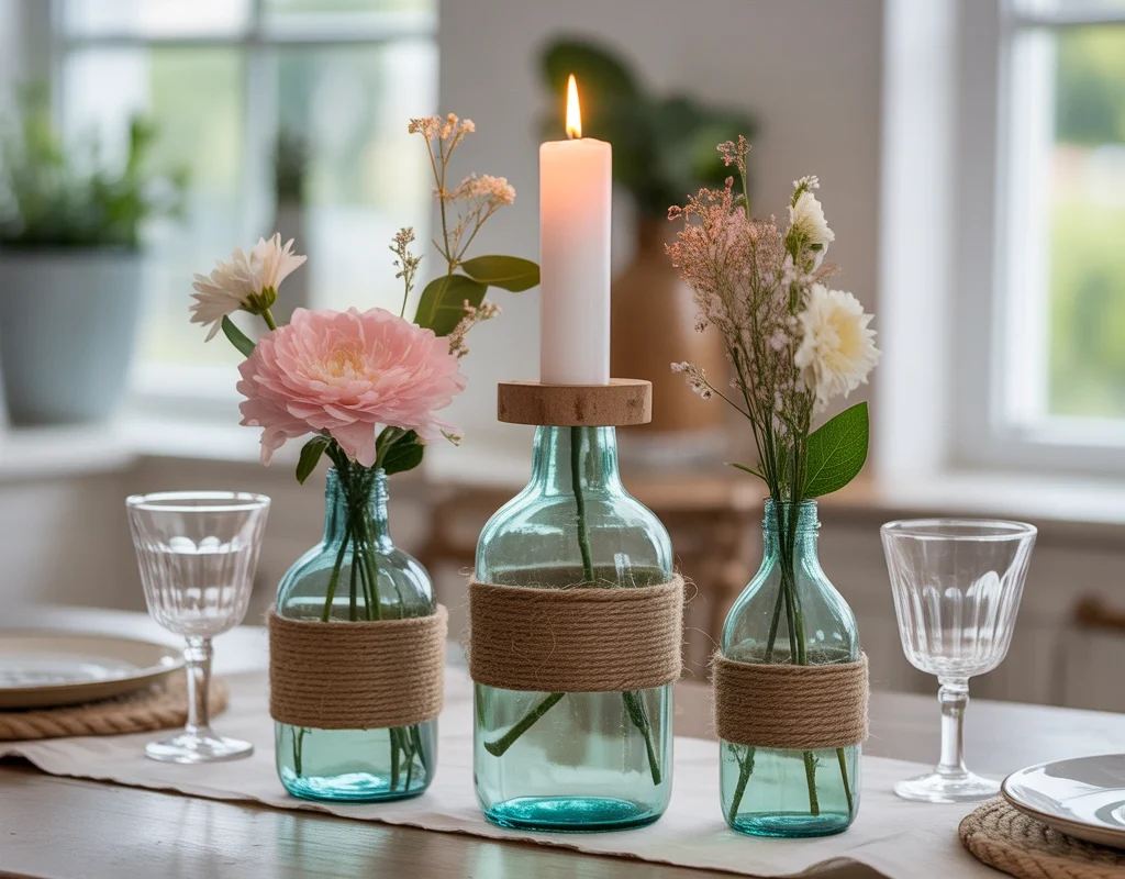 DIY Jute Bottle Decoration