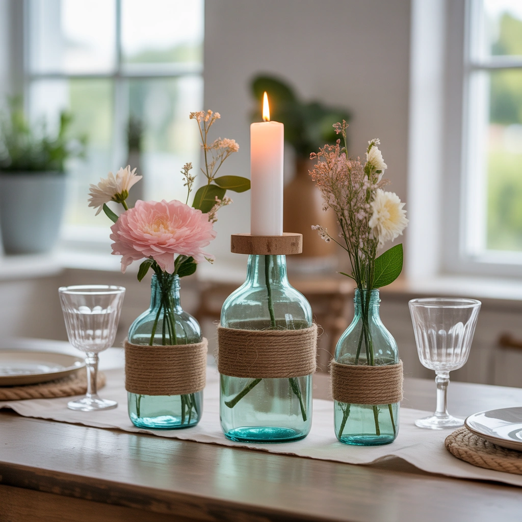 DIY Jute Bottle Decoration