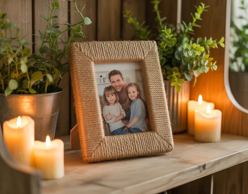 DIY Jute Photo Frame Decoration