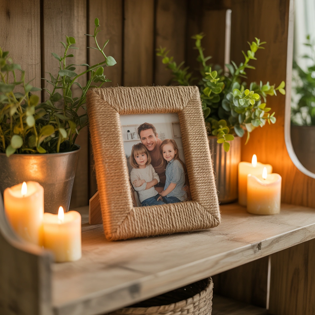 DIY Jute Photo Frame Decoration